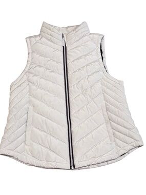 Tommy Hilfiger Quilted Puffer Vest Women’s XL White Full Zip Lightweight